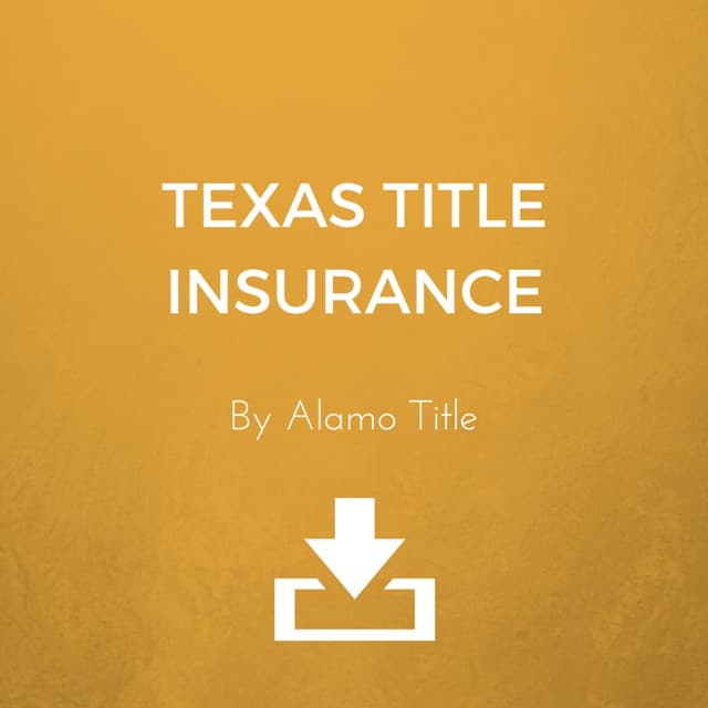 Alamo Title San Antonio texas title insurance